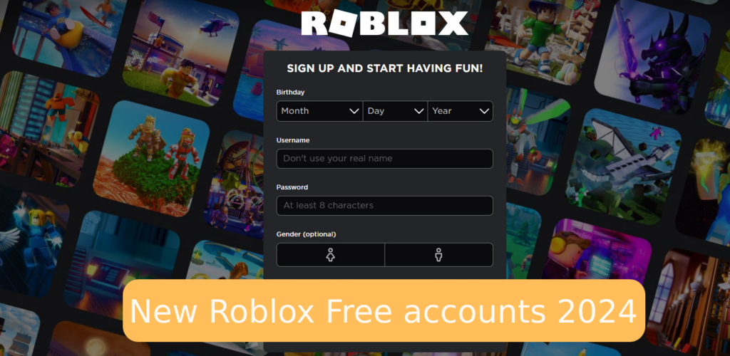 New Roblox free accounts 2024