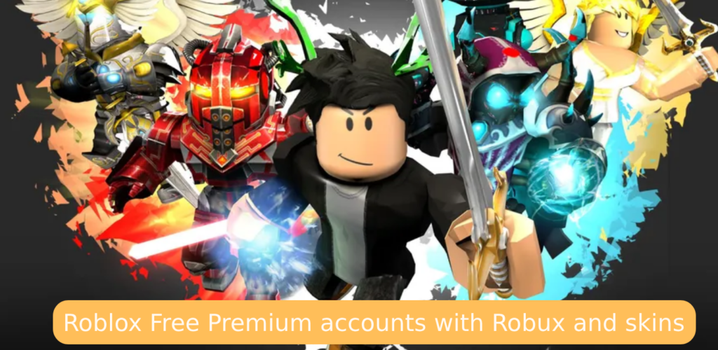 Roblox Free accounts with 10 000 Robux and skins